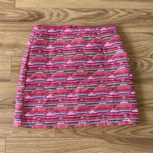 LOFT Pink Patterned Mini Skirt Size 4